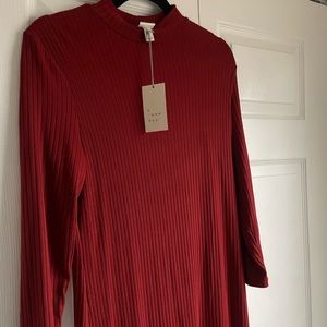 Mock neck Long-sleeve Dress